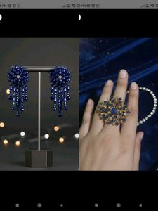 Elegant Blue Beaded Jewelry Set