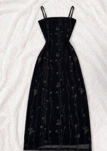 Elegant Black Floral Maxi Dress