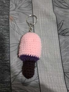 Crocheted ice cream candy Keychain