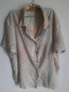 Retro Patchwork Short Sleeve Shirt