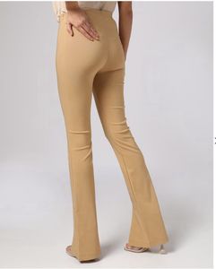 New With Tag Beige Stylish Split Hem Trousers