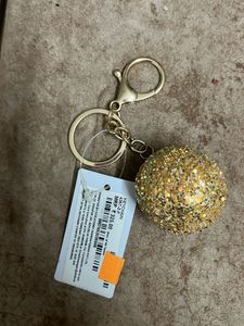 Sparkly Gold Ball Keychain