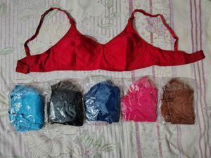 Comfortable Red Bra with  Set