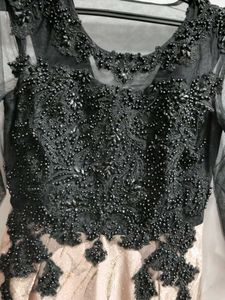 Elegant Black Beaded Ethnic Gown