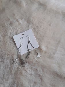 Women Drop Earrings Silver Color