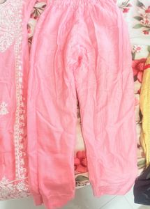 Pink Embroidered Kurta Set with Dupatta