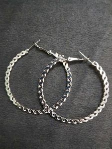 Chunky Silver Hoop Earrings