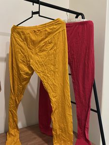 Vibrant Leggings Set of 2- Red and Yellow