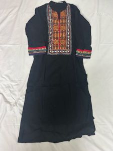 Embroidered Black Kurta