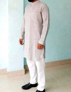 Men's Grey original khadi cotton Kurta 42 size