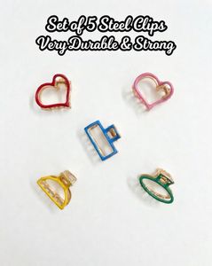 Set of 5 Cute Steel Hair Clips