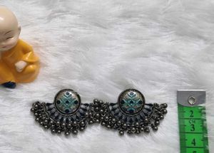 Boho Oxidized Jhumka Earrings