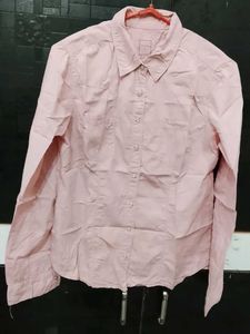 Soft Pink Collared Button-Up Shirt