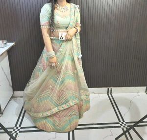 Stunning Pastel Embroidered Lehenga Choli