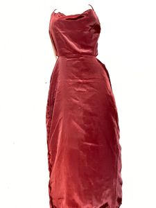 Elegant Maroon Backless Dress.