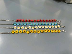 Hand Beaded Flower Bracelet