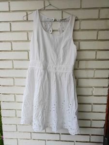 Chic White Eyelet Summer Dress