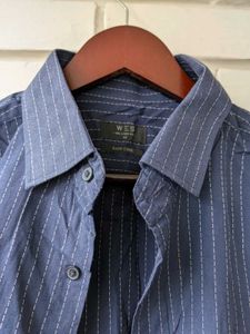 Men's Navy Striped Shirt