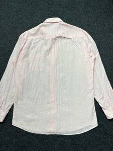 Men's Pink Linen Blend Shirt