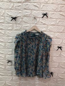 Boho Paisley Print Ruffle Top🎗️☁️