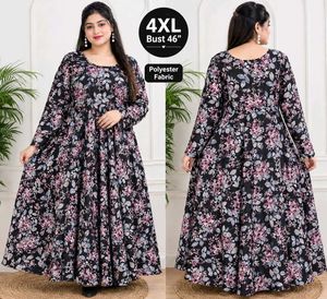 Floral Print Maxi Gown - Size 4XL