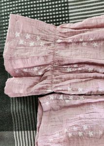 Pink Printed top with Ruffles