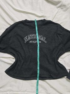 Dark Grey Athletic Print Long Sleeve Top