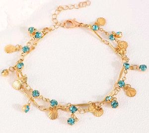 Sparkling Shell &amp; Crystal Anklet