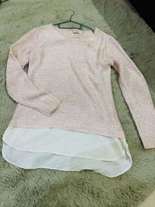 Mango Pink Knit Layered Top
