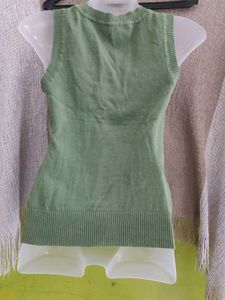 Green Knitted Tank Top