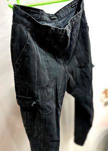 Stylish Grey Cargo Jeans