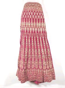 Magenta Embellished Semi Stitched Lehenga Skirt