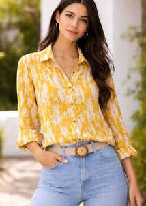 Stylish Unisex Yellow Print Shirt