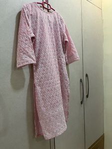 Beautiful Pink Chikankari Kurta