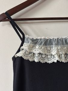 Black camisole with lace trim