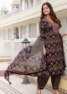 Pure Cotton Stylish Printed Kurta Set with Dupatta