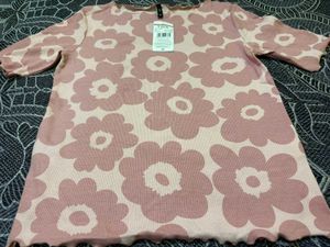 Cute Pink Floral Print Top