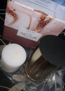 Pillar Candle with Metal Stand