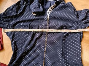 Stylish Navy Polka Dot Shirt