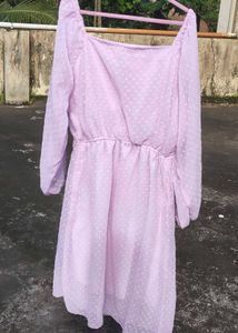 Lavender Puff Sleeve Dress