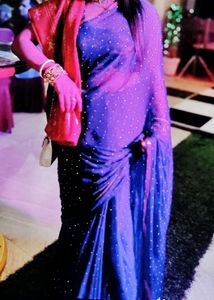 Elegant Blue Saree 2