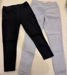 combo of 2 jeggings black and grey