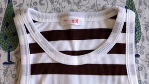 H&amp;M Striped Crop Tank Top