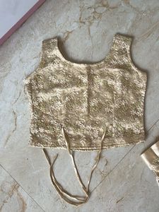Elegant Gold Lehenga Choli Set