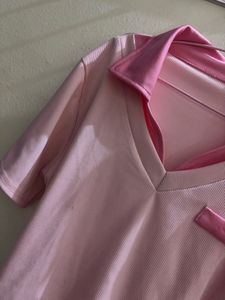 Cute Pink Collared Polo Top 🎀