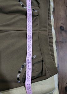 Stylish Olive Green Pants with Embellished Pockets