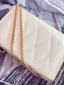 Stylish White Quilted Crossbody Bag