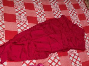 Elegant Red Kurta Set with Green Embroidery