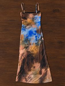 Abstract Print Ruched Midi Dress