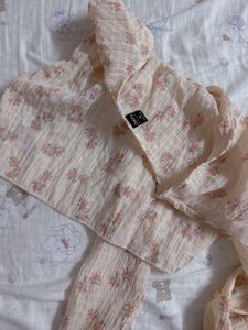 Floral Print Sheer Blouse